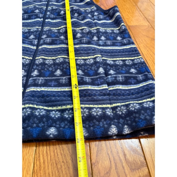 Basic Editions Blue Fair Isle Fleece Zip Up Vest Women's M Warm Winter Layering - Picture 5 of 6